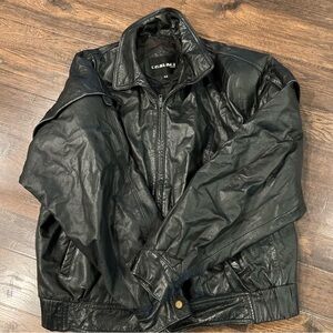 Casablanca Black Leather Bomber Jacket-44